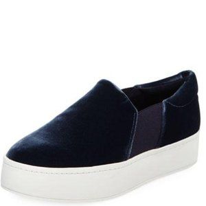 Vince Blue Warren Velvet Platform Sneaker